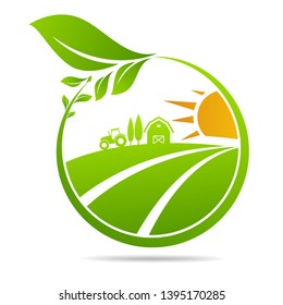 Farm icon concept logo Leaf Icon Vector Illustrations