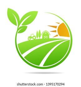 Farm icon concept logo Leaf Icon Vector Illustrations
