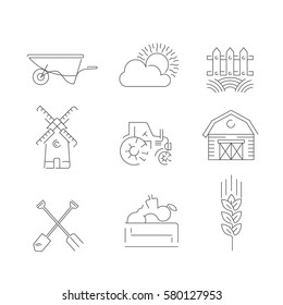 farm icon. Contour Design. 
