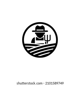 Icono de granja. Icono de agricultor ilustración vectorial