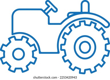 Farm icon, farming line icon blue vector