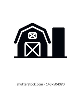 Farm icon. Flat vector illustration in black on white background. EPS 10