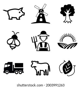 Farm Icon illustration. Agriculture Symbol vector. white background