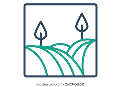 Farm icon. line icon style. icon related to agricultural activity. agriculture elements vector illustration