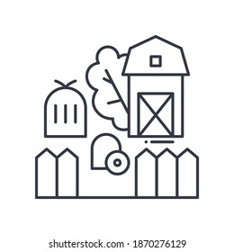 Bauernsymbol, lineare einzelne Illustration, dünne Linie, Webdesign-Zeichen, Umrisssymbol mit bearbeitbarem Strich auf weißem Hintergrund.