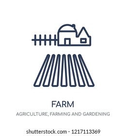 Farm icon. Farm linear symbol design from Agriculture, Farming and Gardening collection. Simple outline element vector illustration on white background.