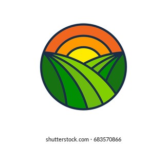 Farm Icon Logo Design Element