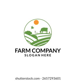 Plantilla de diseño de logotipo de icono de granja 