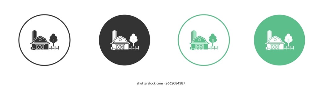 Ícone Farm Conjunto de Ícones de Vetor de Linha Plana Mínima.