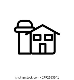 Farm icon outline vector. isolated on white background