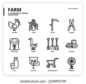 Farm icon set