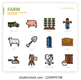 Farm icon set
