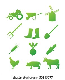 Farm icon set