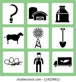 farm icon set, agriculture