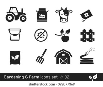 Farm Icon Set  // Black And White