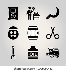 Farm icon set. crude, love, blade and icon vector illustration for web