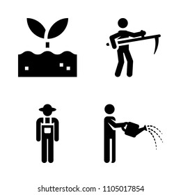 Farm icon set. environment, seed, freshness and field vector illustration for web