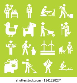 Farm Icon Set Farmer Farmer Farmer Stock Vector (Royalty Free ...