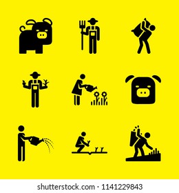farm icon set. With farmer, farmer and farmer  vector icons for graphic design and web