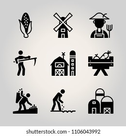 Farm icon set. home, vector illustration for web