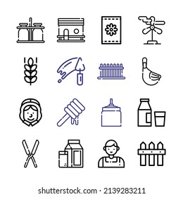 Farm Icon Set mit Linien-Icons. Moderner Thin Line Stil. Geeignet für Web- und Mobile-Icon. Vektorgrafik EPS10.