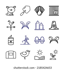 farm Icon Set with line icons. Modern Thin Line Style. Suitable for Web and Mobile Icon. Vector illustration EPS 10.