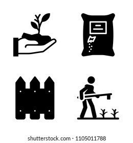 Farm icon set. portrait, texture, holding and beginning vector illustration for web