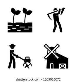 Farm icon set. renewable, seedling, life and nature vector illustration for web