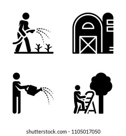 Farm icon set. silo, background, symbol and nature vector illustration for web