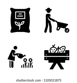 Farm icon set. spring, work, onion and snack vector illustration for web