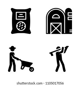 Farm icon set. symbol, element, design and land vector illustration for web