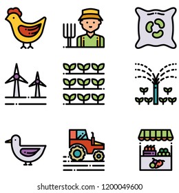 farm icon set vector