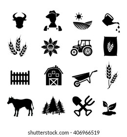 Farm Icon Set Vector 