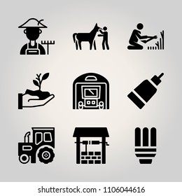 Farm icon set. vector illustration for web