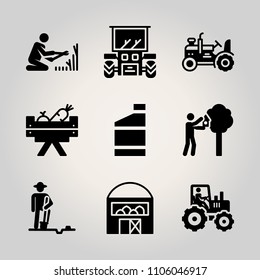 Farm icon set. vector illustration for web