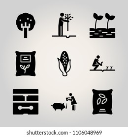 Farm icon set. vector illustration for web