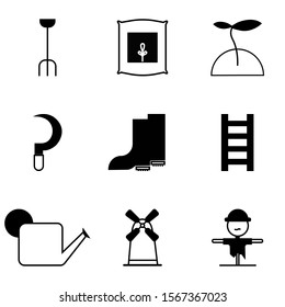 Farm icon set vector illustration logo for many purpose. Isolated on white background. – Vector