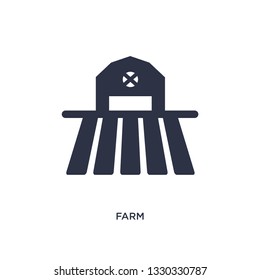 farm icon. Simple element illustration from farming and gardening concept. farm editable symbol design on white background. Can be use for web and mobile.