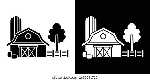 Farm icon Vector in flat style. Collection silhouettes
