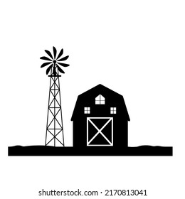 Farm icon vector. Hangar illustration sign. Barn symbol. Granary logo.