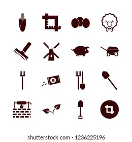 farm icon. farm vector icons set windmill, sheep, corn and sprout
