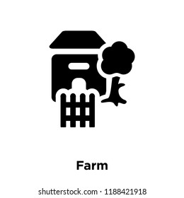 Farm icon vector isolated on white background, logo concept of Farm sign on transparent background, filled black symbol
