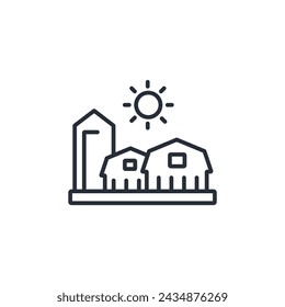 farm icon. vector.Editable stroke.linear style sign for use web design,logo.Symbol illustration.