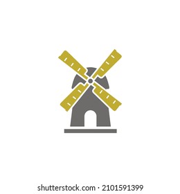 Bauernsymbol. Symboldesign für Windmühle, Vektorgrafik