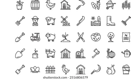 Farm icons High-Quality Vector Icons Collection with Editable Stroke. Ideal for Professional and Creative Projects.