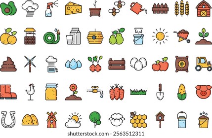 Farm icons High-Quality Vector Icons Collection with Editable Stroke. Ideal for Professional and Creative Projects.