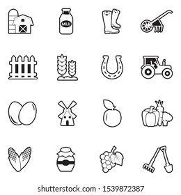 Farm Icons. Line With Fill Design. Vector Illustration.