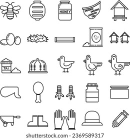 Farm Icons in Line Style, Best Use for Any Purpose and Presentation