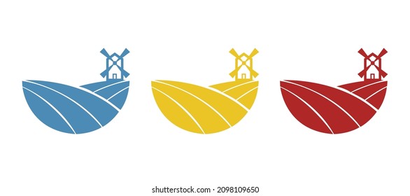 farm icons on white background, vector illustration