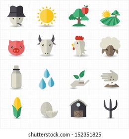 Farm icons set